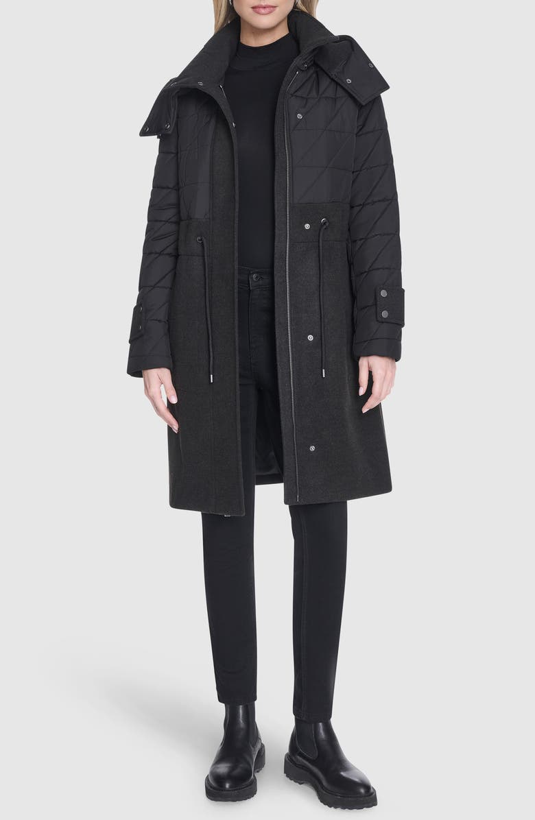 Andrew Marc Synclaire Quilted Coat, Alternate, color, Black