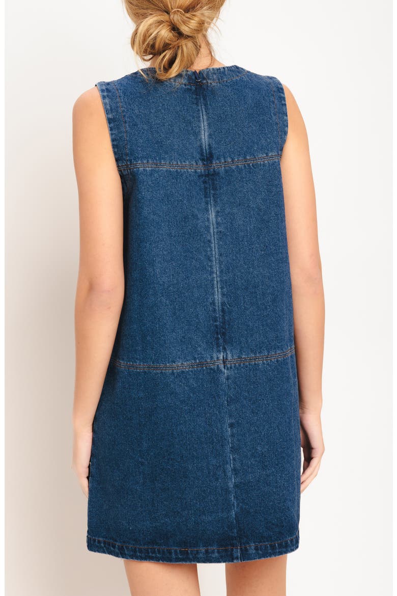 Denim Minidress, Alternate, color, MEDIUM INDIGO