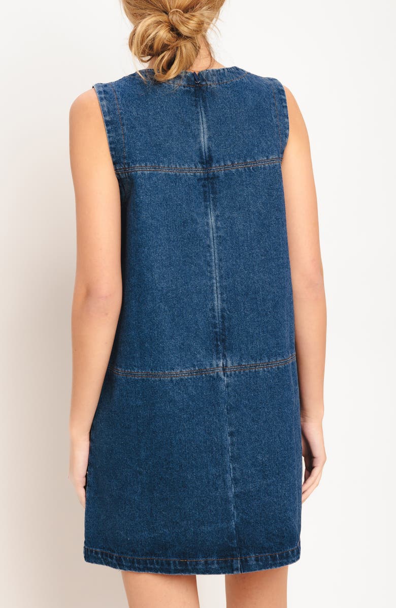 FLYING TOMATO Denim Minidress, Alternate, color, Medium Indigo