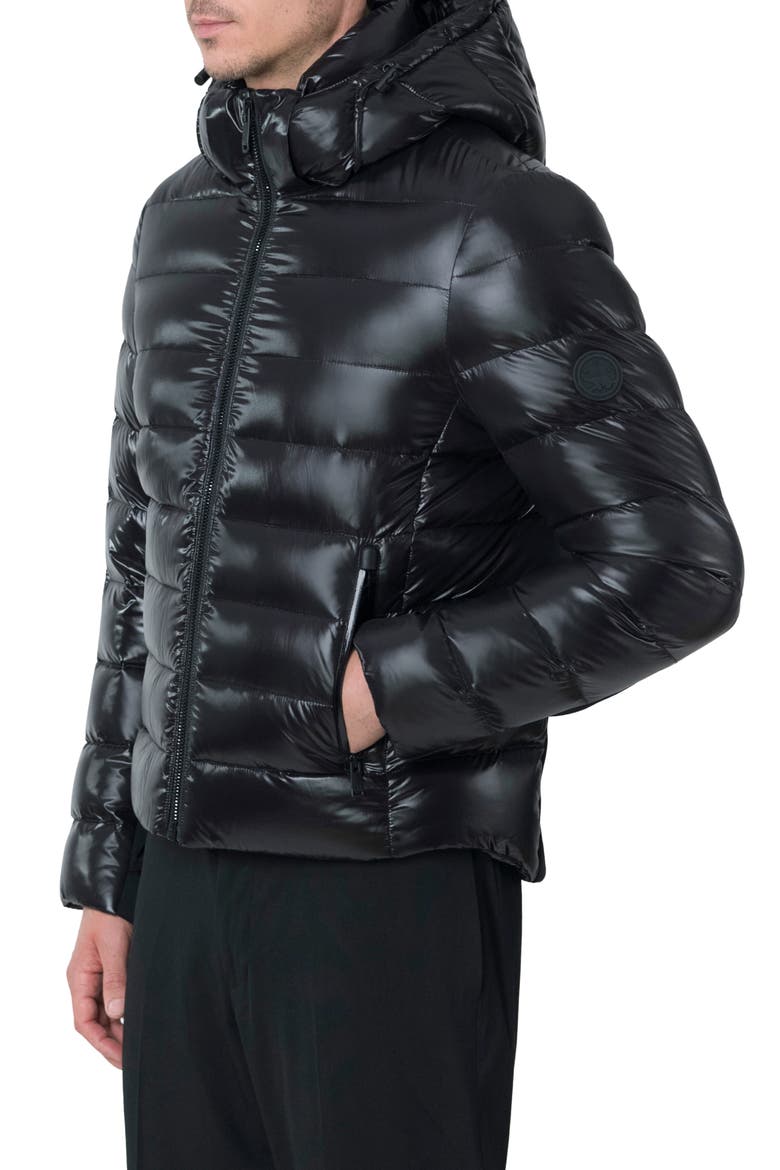 Scutar Windproof & Water Repellent Recycled Down Puffer Jacket, Alternate, color, BLACK
