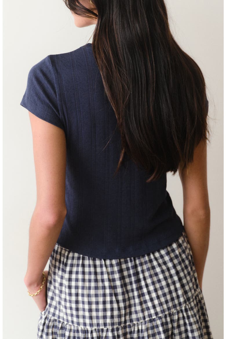 Lexi Pointelle Crewneck T-Shirt, Alternate, color, NAVY