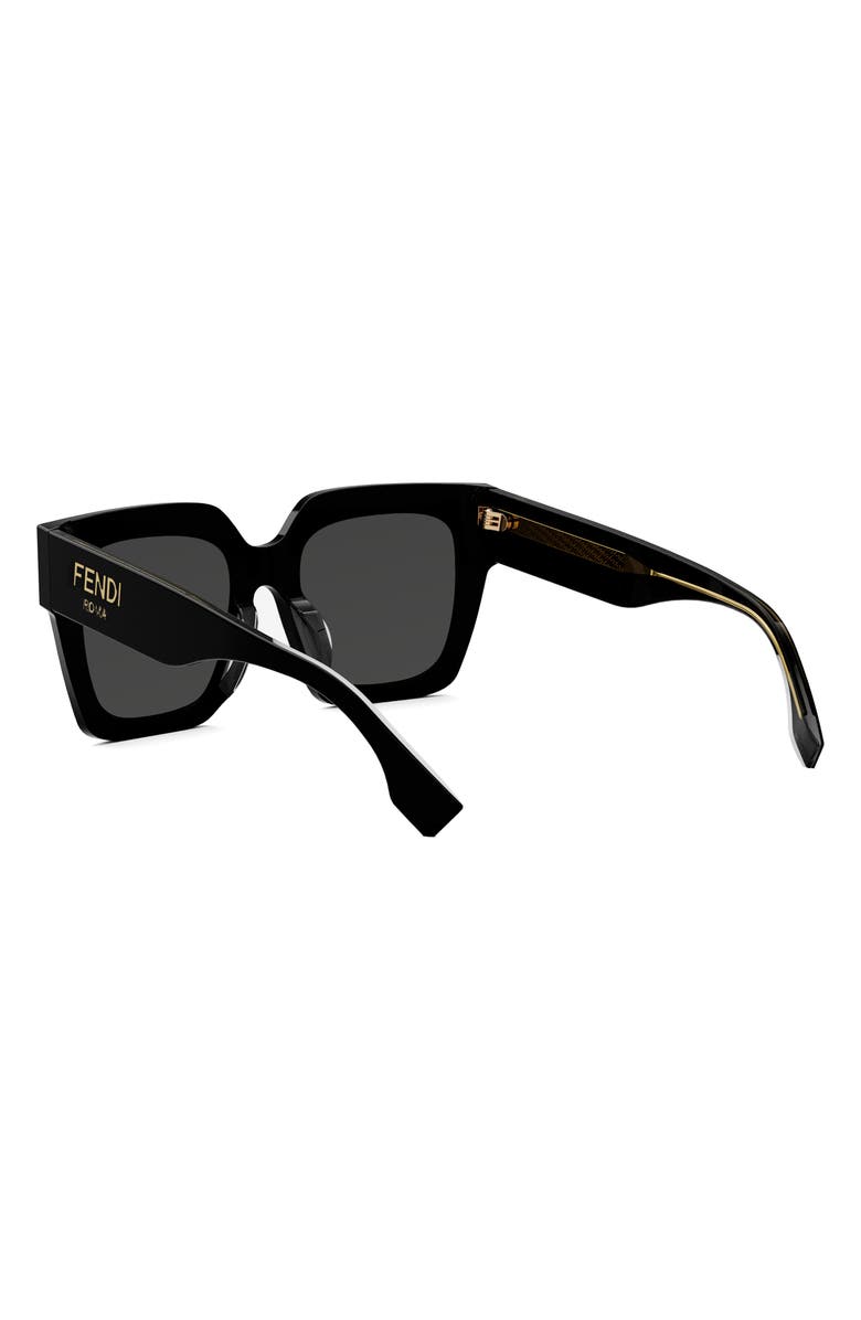 Fendi 'Fendi Roma 50mm Square Sunglasses, Alternate, color, Black