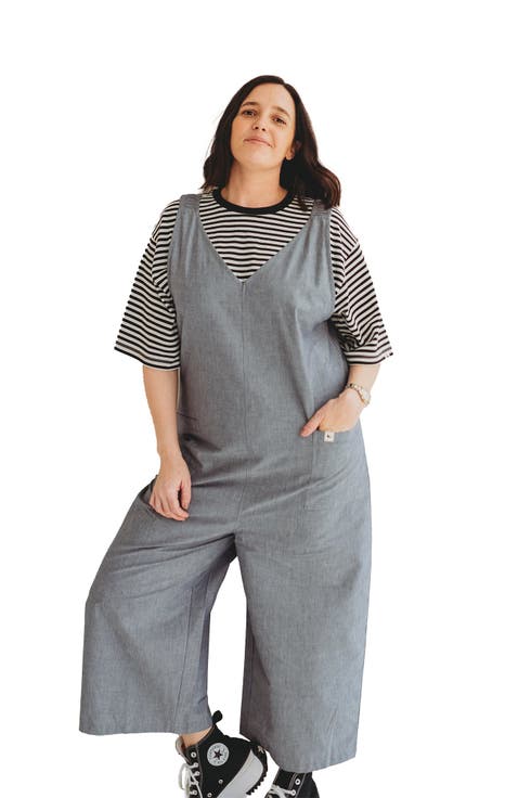 Organic Cotton Grace Denim Wide Leg Jumpsuit