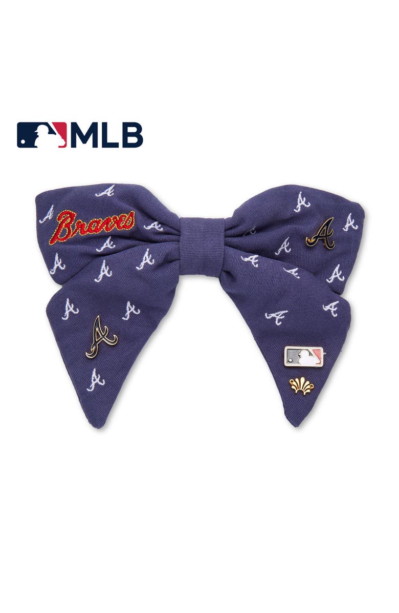 Lele Sadoughi MLB Atlanta Braves Bow Barrette, Main, color, Navy 400