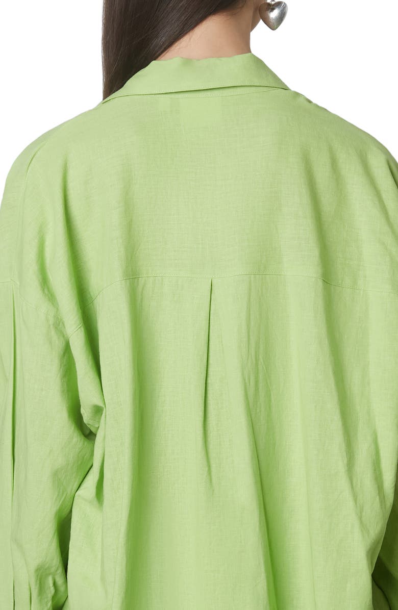 Nia Tony Oversize Long Sleeve Button-Up Shirt, Alternate, color, Lime