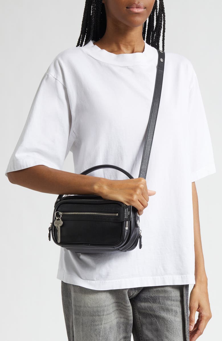 Acne Studios Camero Kit Leather Handbag, Alternate, color, Black