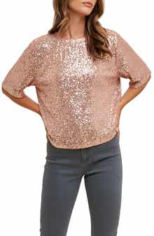 Sequin Boxy Crop Top