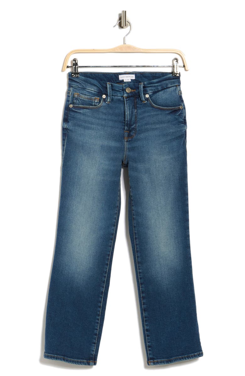 Good American Good Crop Straight Compression Jeans, Alternate, color, 