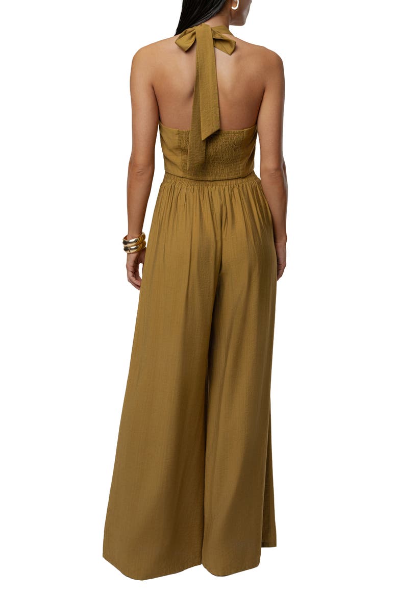 Tropical Daze Halter Top & Wide Leg Pant Set, Alternate, color, GREEN