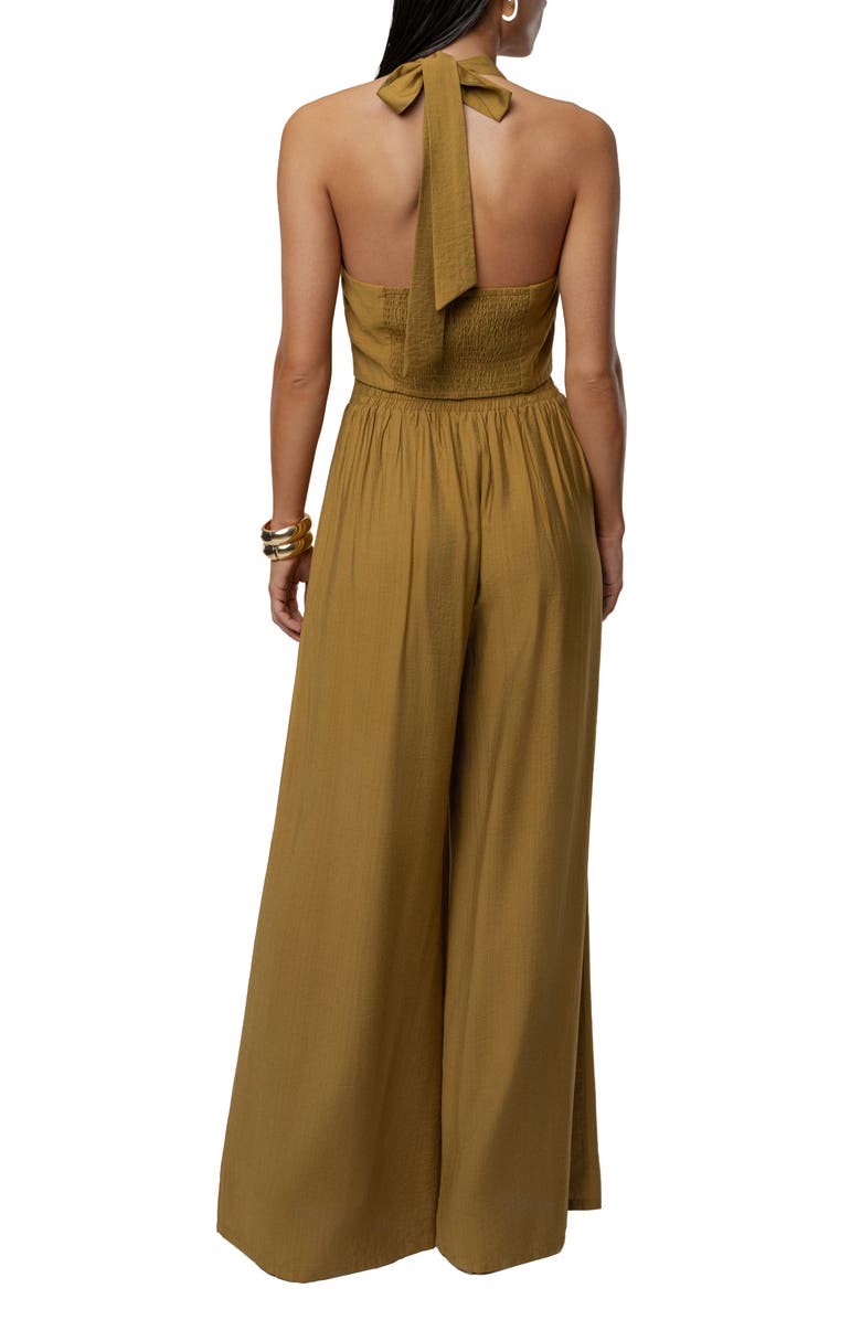 JLUXLABEL Tropical Daze Halter Top & Wide Leg Pant Set, Alternate, color, Green