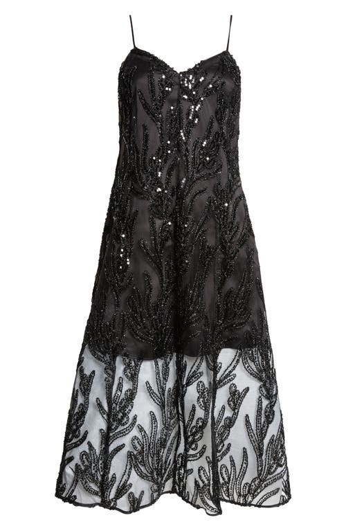 Stine Goya Sequin Sleeveless Midi Dress In Abstract Embellishment