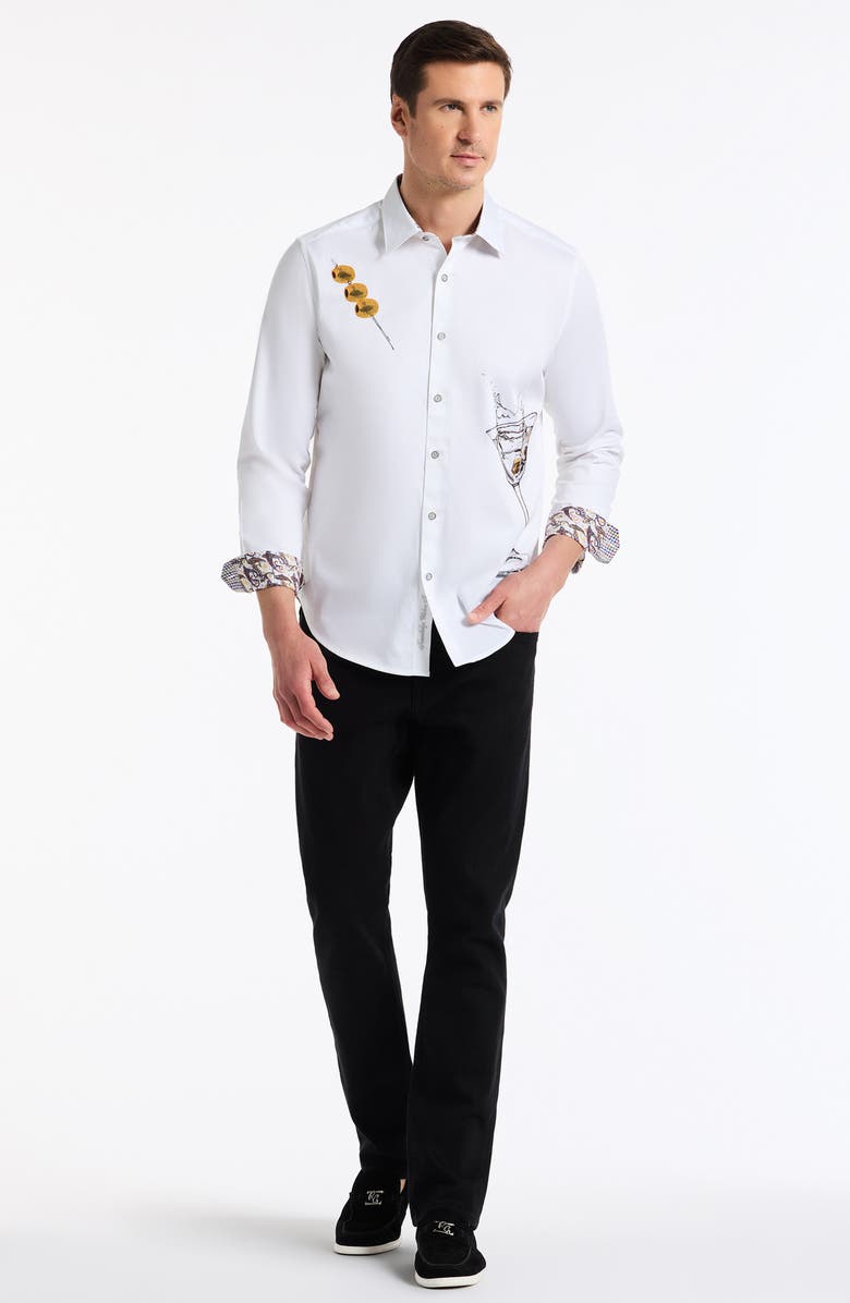 Robert Graham Dean Martini Cotton Dress Shirt, Alternate, color, White