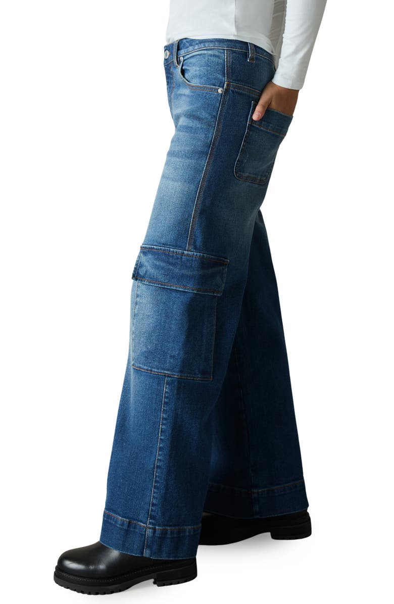 Reiss Kids' Sienna Wide Leg Jeans, Alternate, color, 
