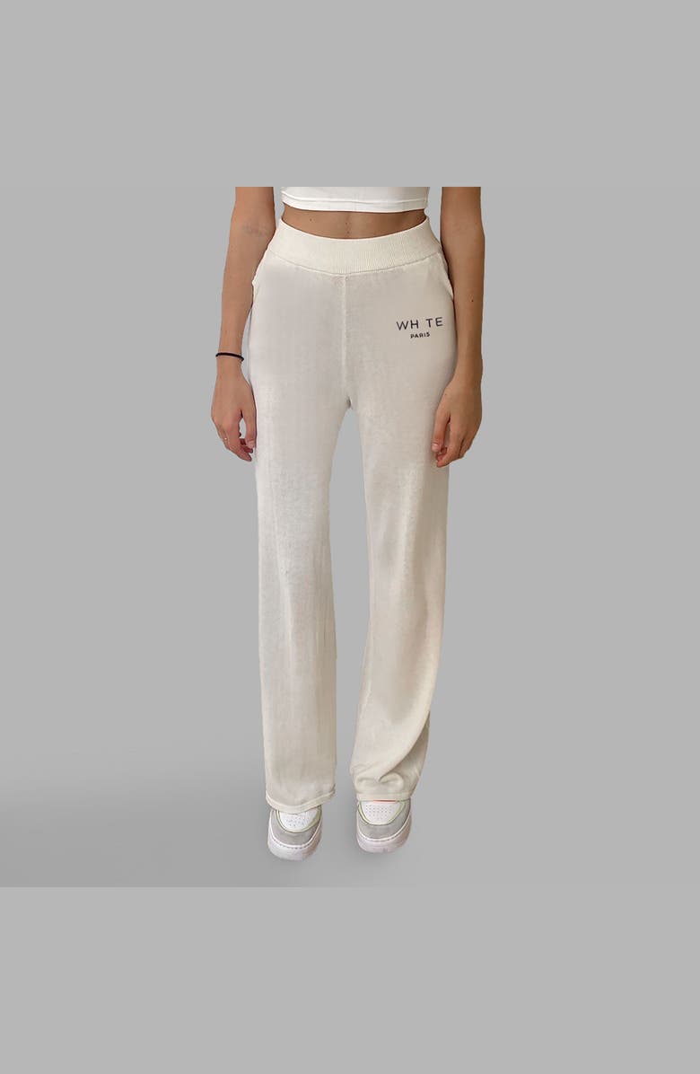 Blvck Whte High Waisted Wide Pants, Main, color, White
