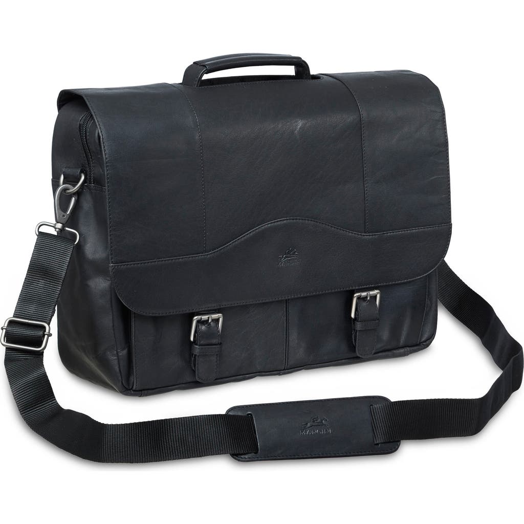 Mancini Porthole Rfid Briefcase In Black