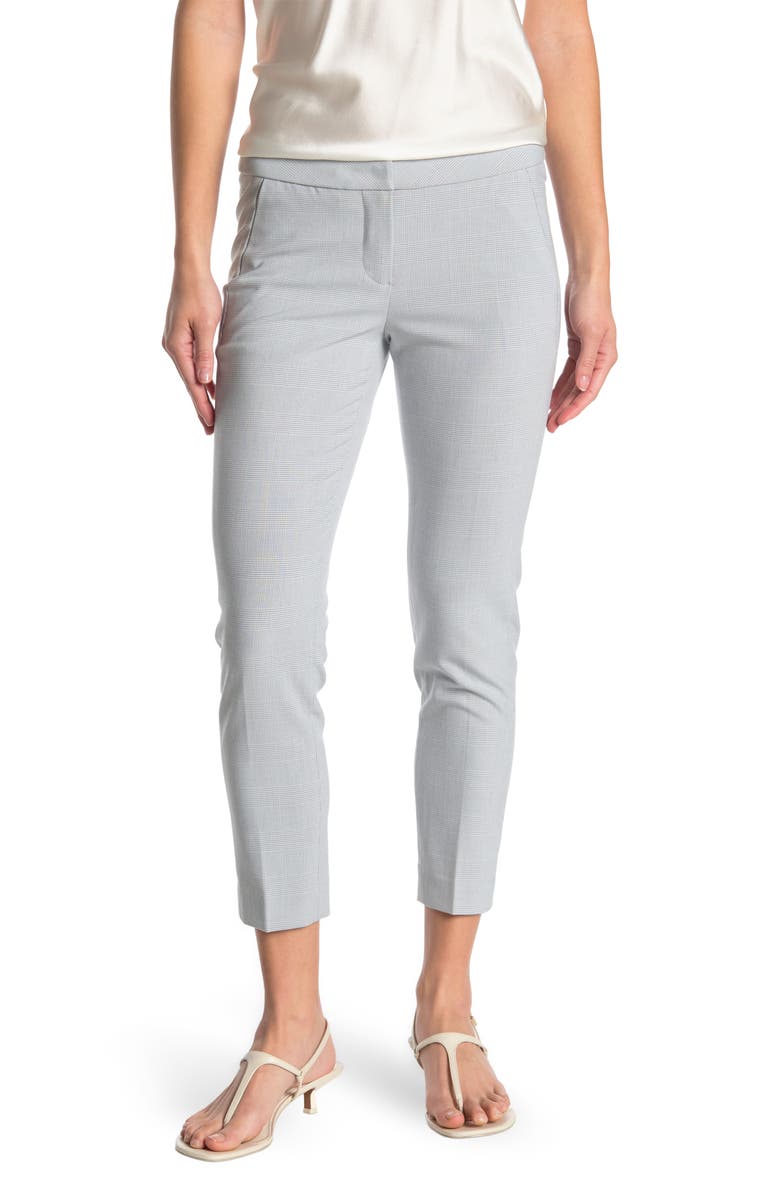 Amanda & Chelsea Comfort Waist Plaid Ankle Pants, Main, color, Blue