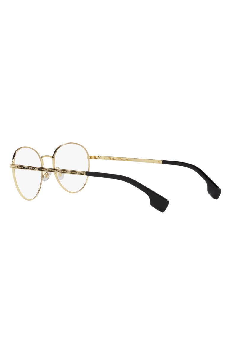 Versace 53mm Round Optical Glasses, Alternate, color, Gold