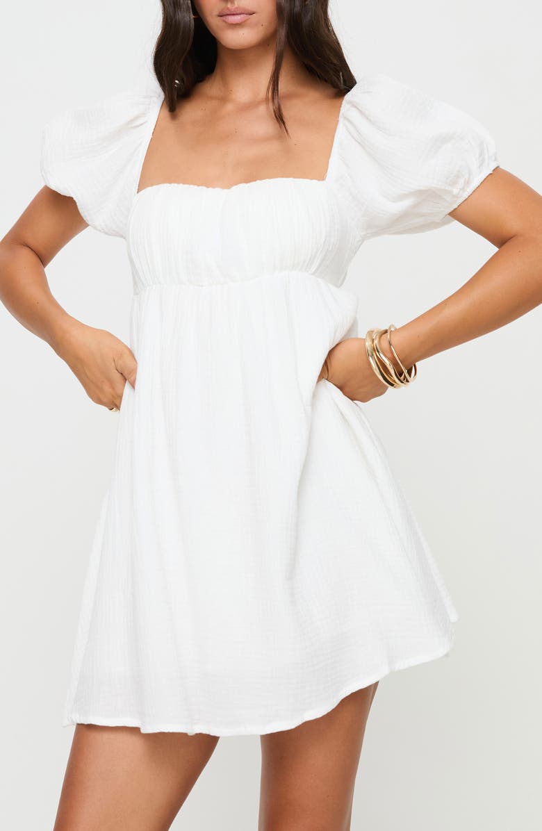 Princess Polly Let's Dance Babydoll Minidress, Alternate, color, White