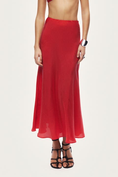Pleated Midi Skirt