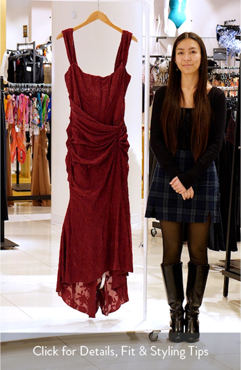 Cesca Floral Burnout Corset Cocktail Dress, sales video thumbnail