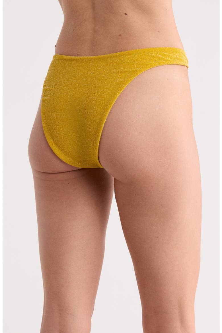 Dive In High Waist Bikini Bottoms, Alternate, color, GOLD FLAKE