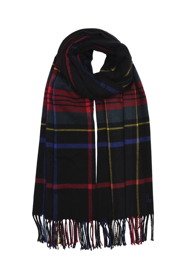 Exploded Plaid Scarf Update, Main, color, Black Stewart