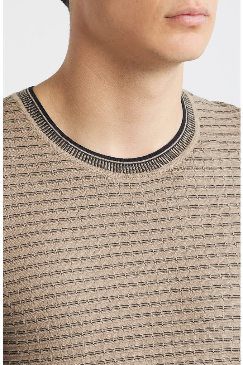 Harvey Stripe Cotton Blend Sweater, Alternate, color, NATURAL/ GREY