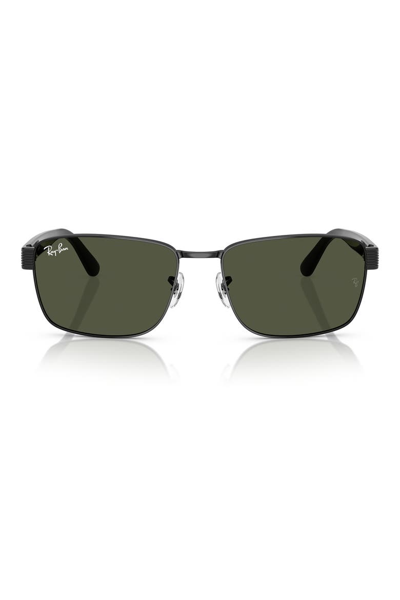 59mm Square Sunglasses, Main, color, BLACK