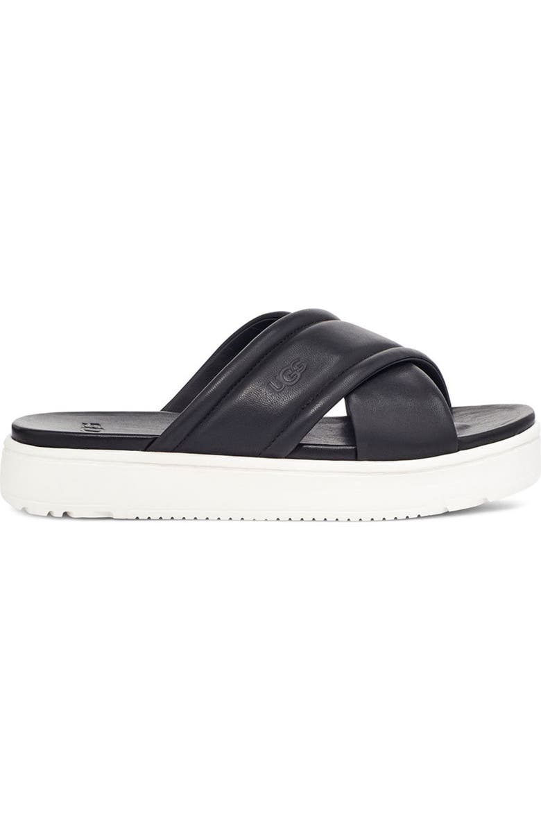UGG<sup>®</sup> UGG Zayne Leather Platform Slide Sandal, Alternate, color,
