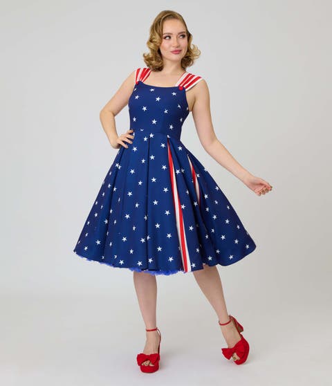 Square Neck Sleeveless Godet Swing Dress