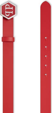 PHILIPP PLEIN Leather Belt Hexagon Luxe Women