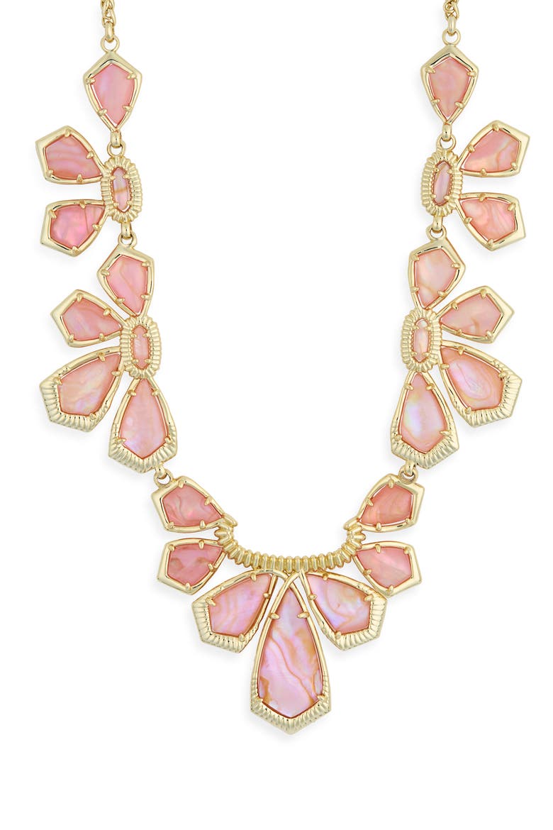Layne Statement Necklace, Main, color, GOLD LT PINK IRD ABALONE