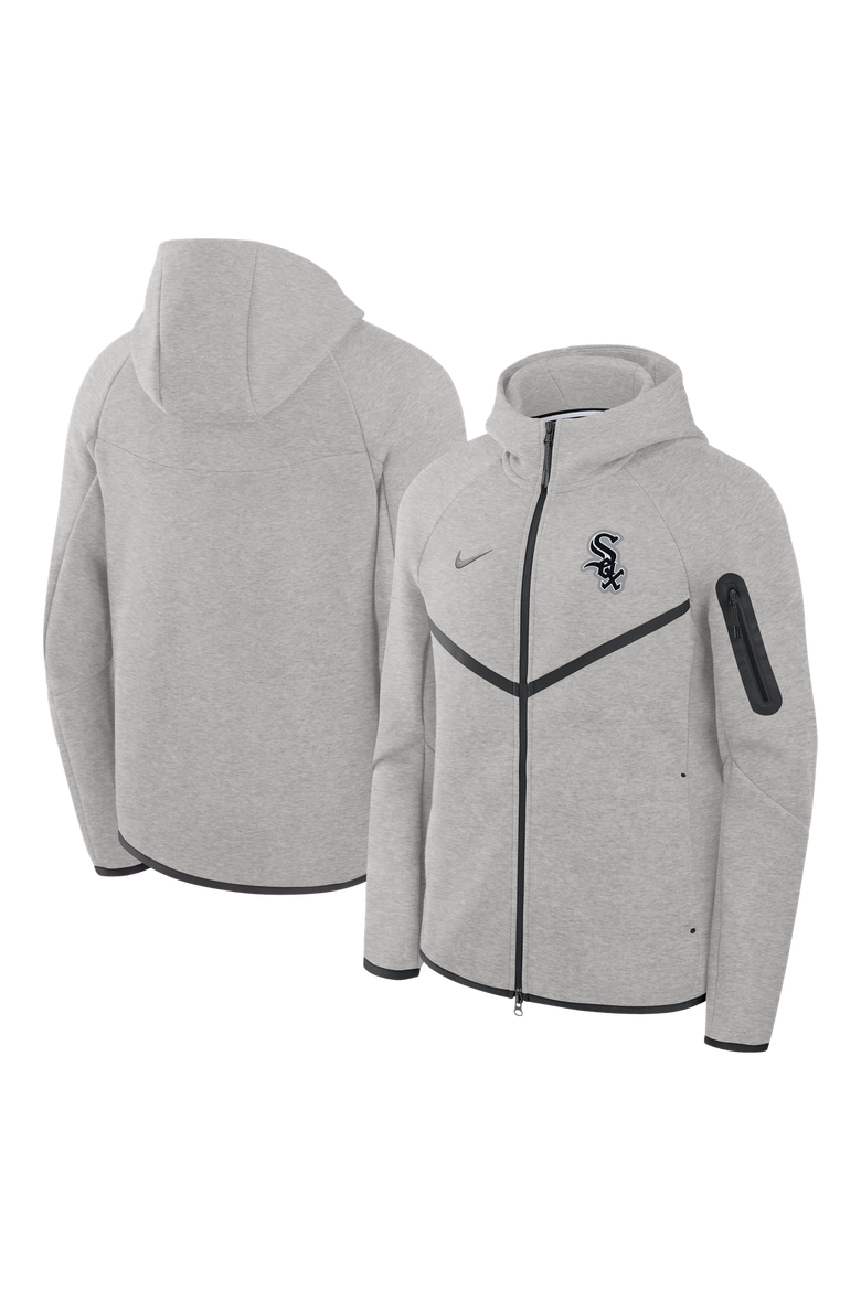 Men's Nike Heather Gray Chicago White Sox Tech Fleece Raglan Full-Zip Windrunner Hoodie, Main, color, Heather Gray