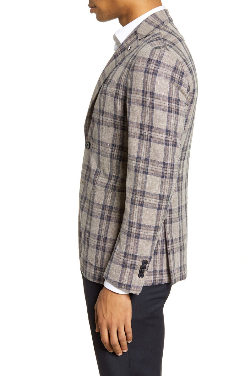 L.B.M. 1911 Trim Fit Plaid Cotton Sport Coat, Alternate, color,
