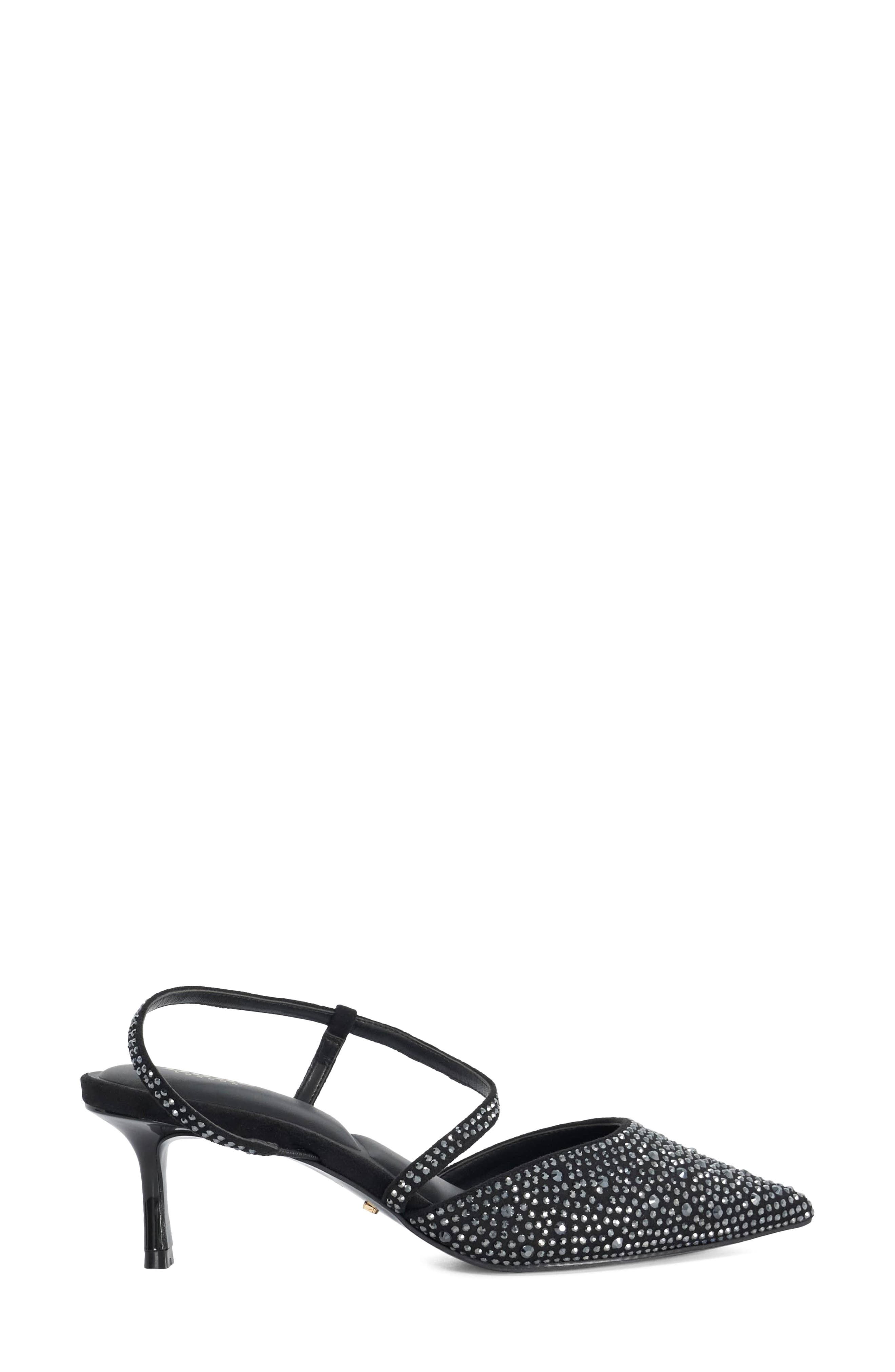 Charmed Studded Pointed Toe Pump, Alternate, color, BLACK