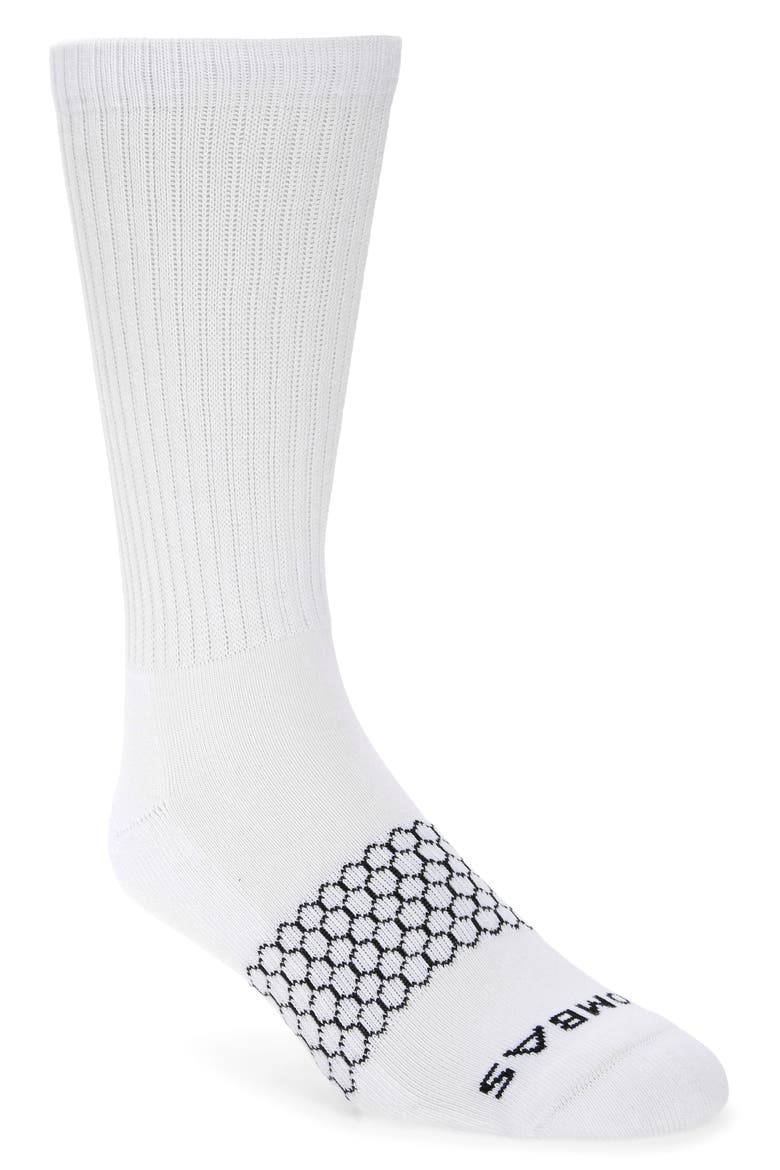 Solid Calf Socks, Main, color, WHITE