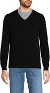 Lands' End Fine Gauge Cotton V Neck Sweater