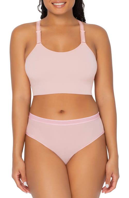 Curvy Couture Smooth Seamless Comfort Wireless Bralette in Blushing Rose