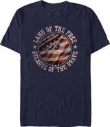 Lost Gods Men's Land of Free Because of Brave Short Sleeve Graphic T-Shirt