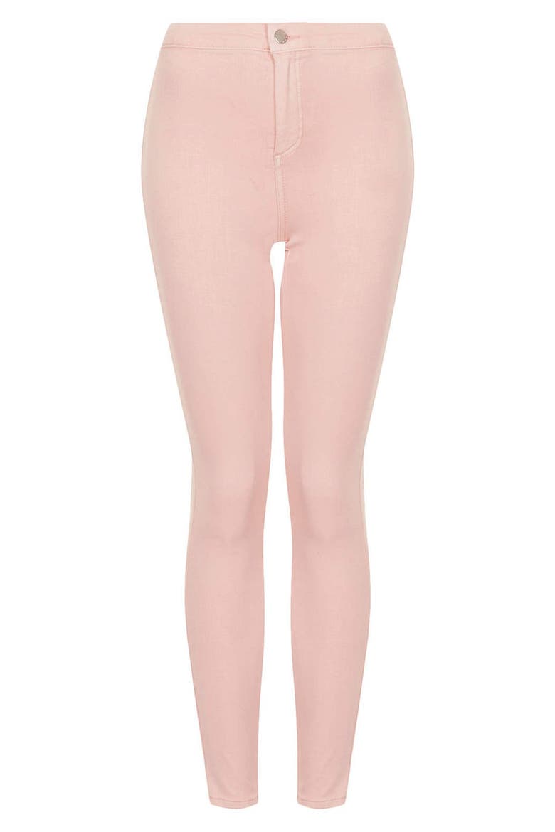 Moto 'Joni' High Waist Skinny Jeans, Alternate, color, LIGHT PINK
