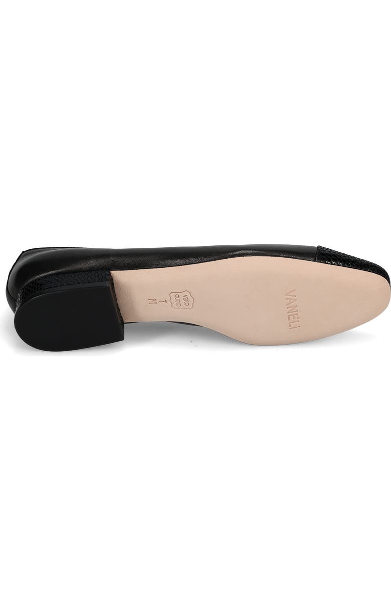 VANELi Cap Toe Flat, Alternate, color, Black Leather