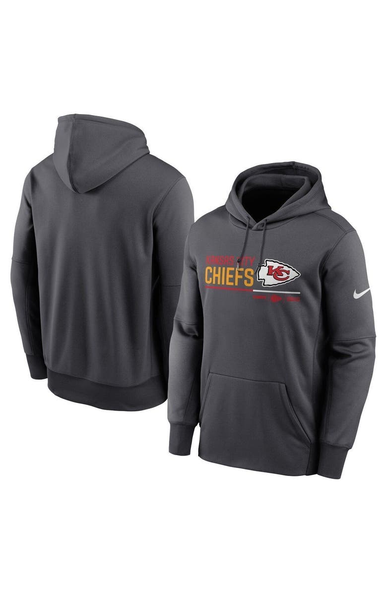 Nike Men's Nike Anthracite Kansas City Chiefs Prime Logo Name Split Pullover Hoodie, Alternate, color, 