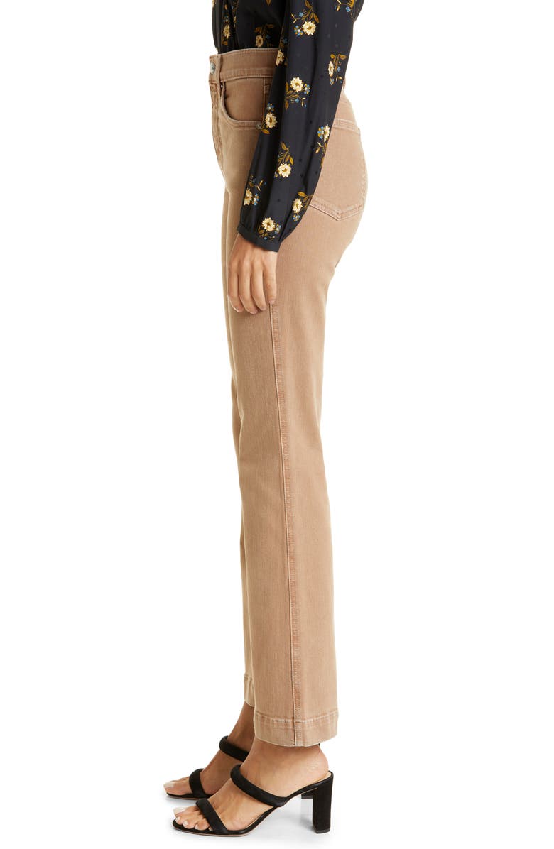 Veronica Beard Carson High Waist Ankle Kick Jeans, Alternate, color, Tan Sierra