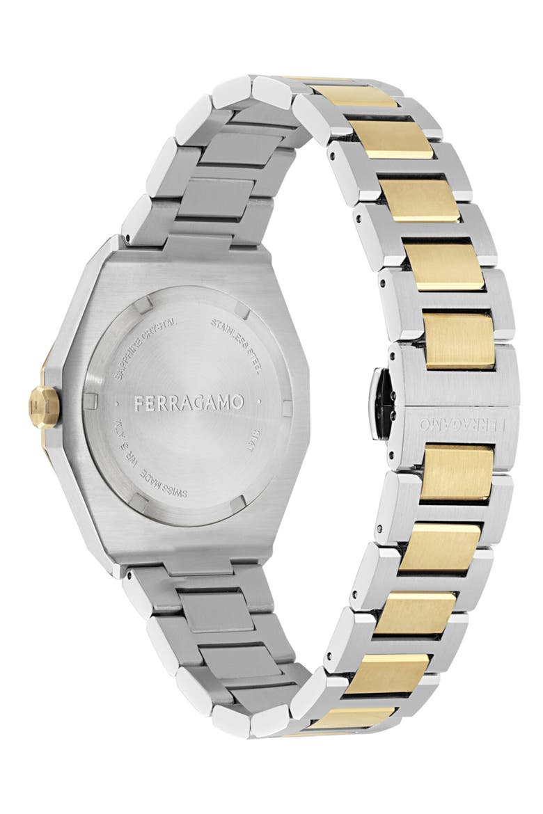 Edge Bracelet Watch, 40mm, Alternate, color, GREEN/ TWO TONE