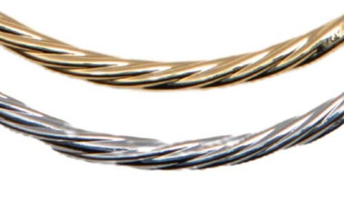 Argento Vivo Sterling Silver Two-tone Twisted Bangle Set