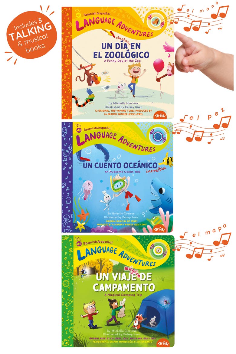Spanish Adventures Set of 3 Sound Books, Alternate, color, MULTI