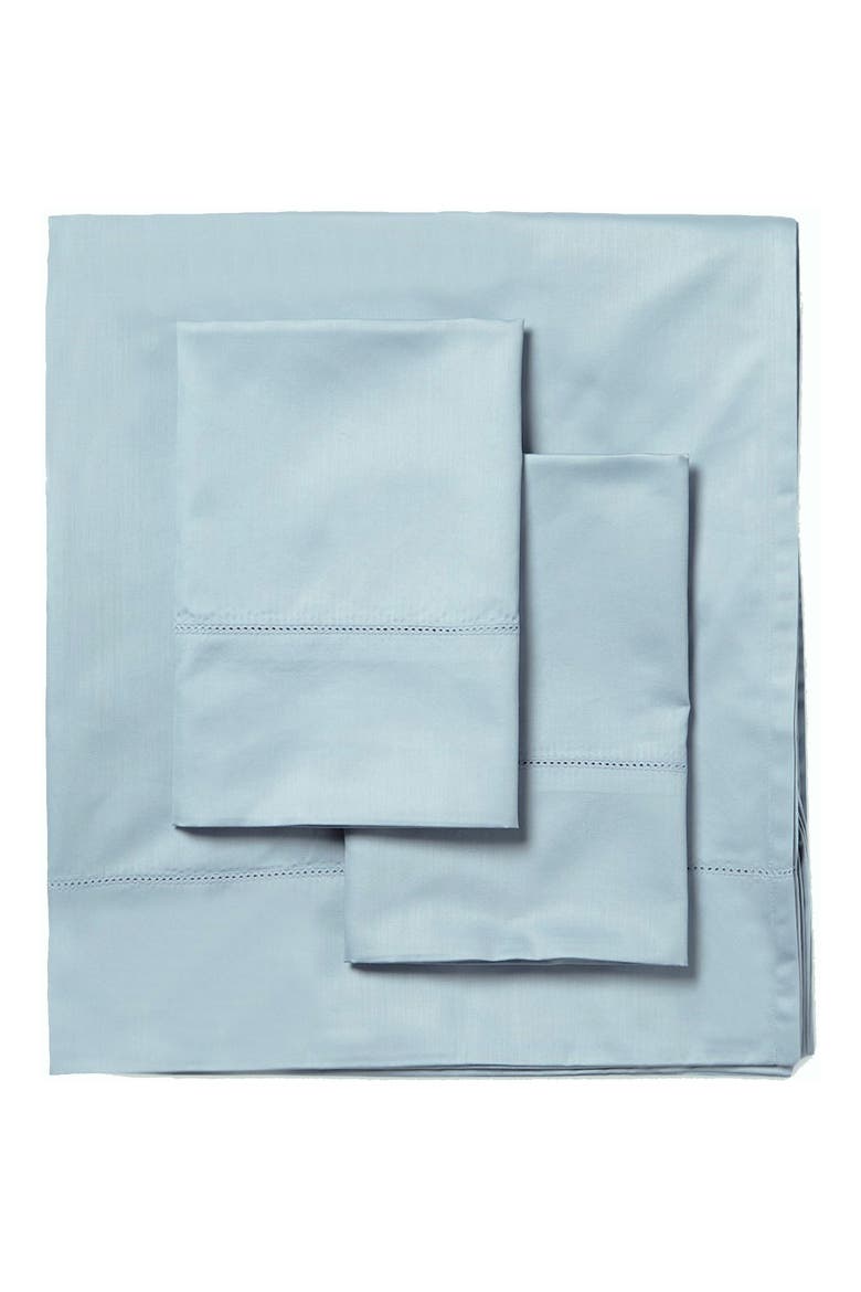1000 Thread Count Hemstitch Sheet Set with Extra Pillowcases, Main, color, RICH BLUE