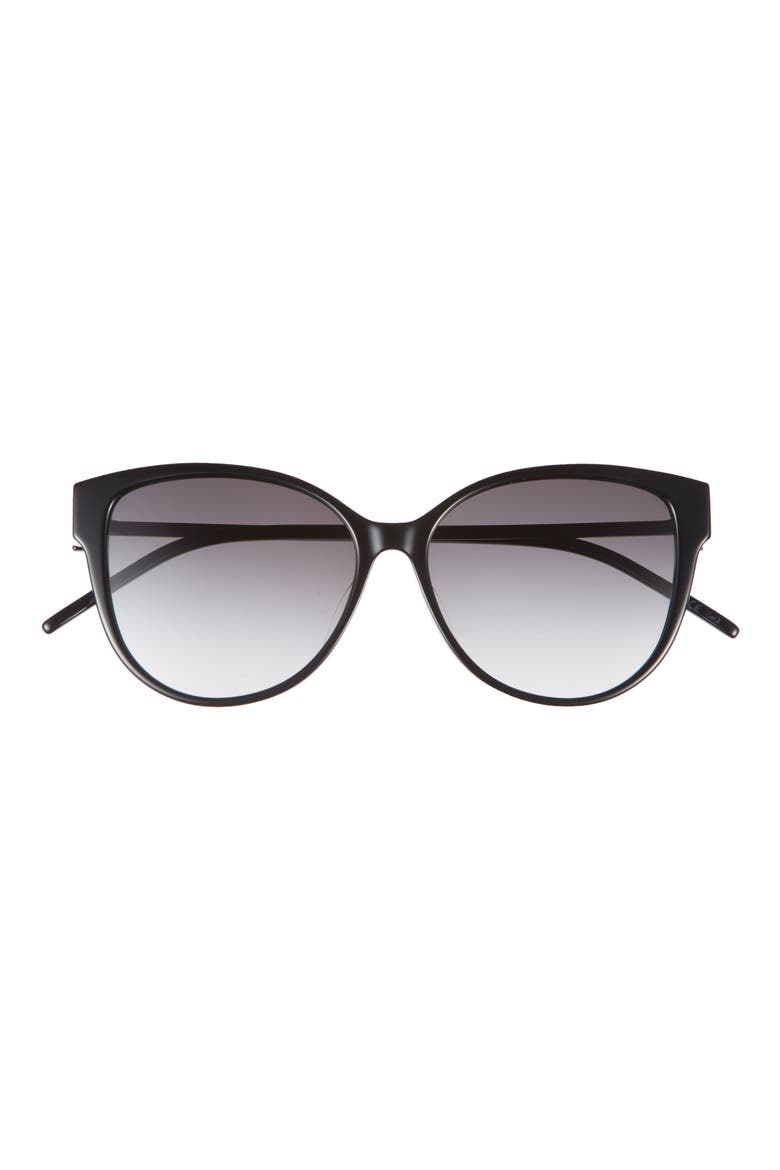 56mm Round Sunglasses, Main, color, BLACK BLACK SMOKE