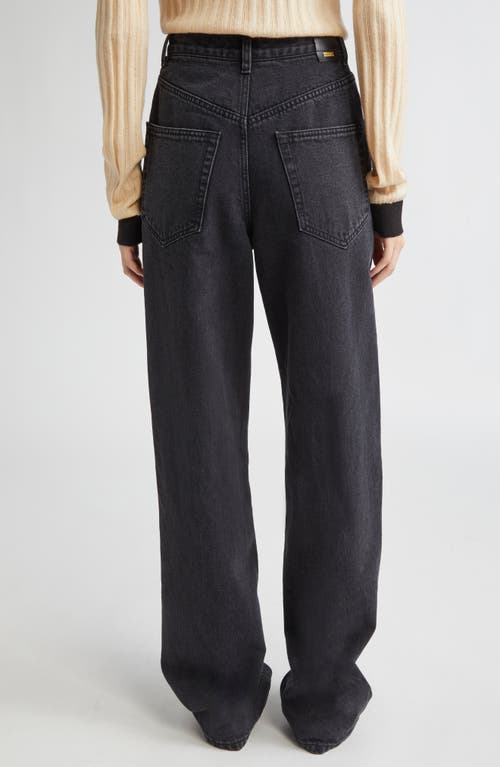 Eenk Belted High Waist Staight Leg Jeans In Black
