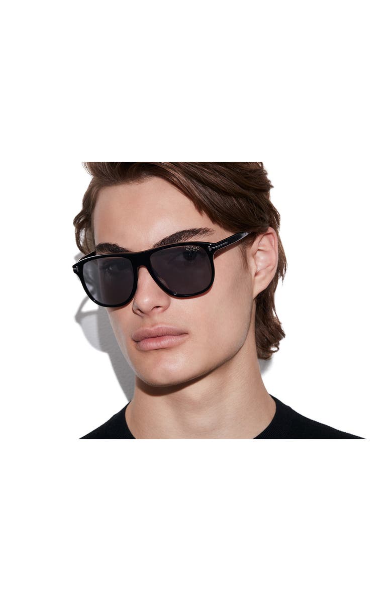 TOM FORD 56mm Polarized Square Sunglasses, Alternate, color, 